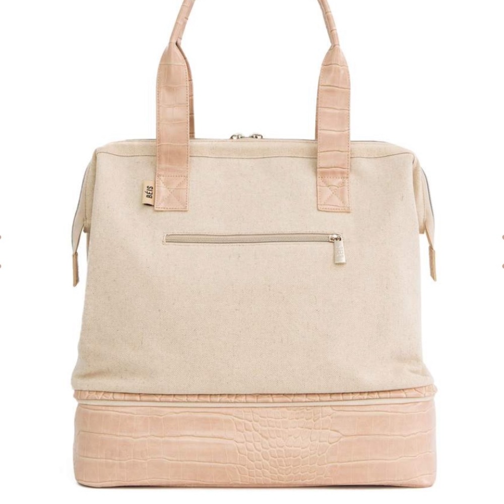 Convertible Mini-Weekender in Beige Croc